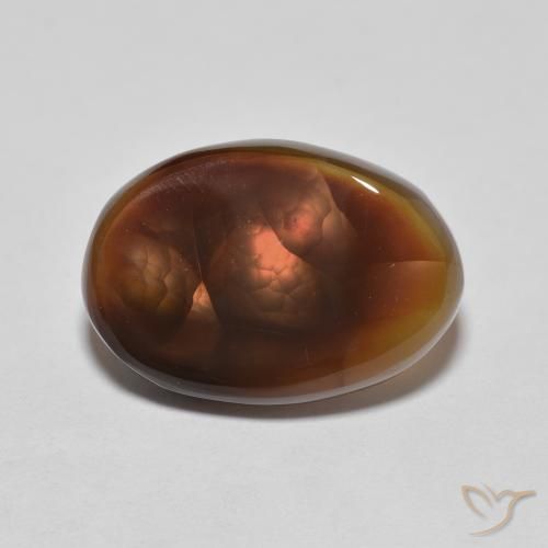 4.89ct Naturel Multicolore Agate de feu, ovale, Translucide
