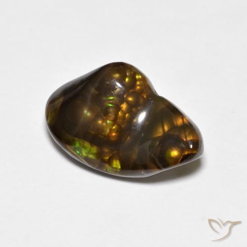 Agate de feu Multicolore naturelle Fantaisie, 4.18 ct, Opaque