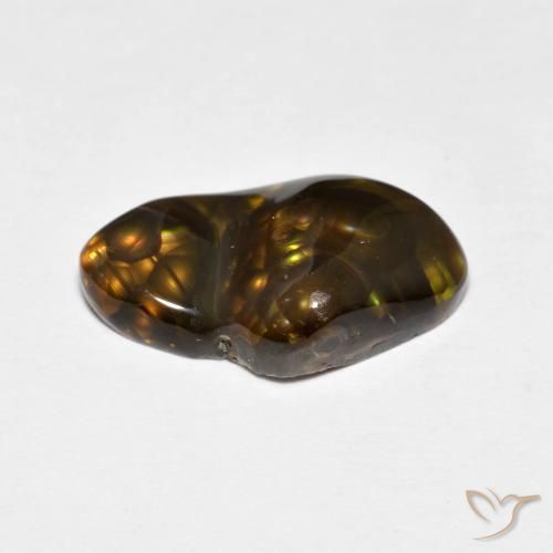 Agate de feu Multicolore naturelle Fantaisie, 4.18 ct, Opaque
