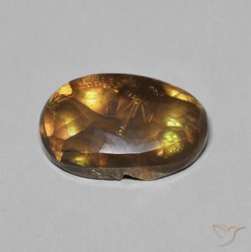 Agate de feu Multicolore naturelle ovale, 5.05 ct, Opaque