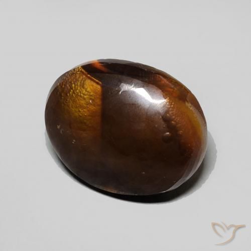 Agate de feu Multicolore naturelle ovale, 4.60 ct, Opaque