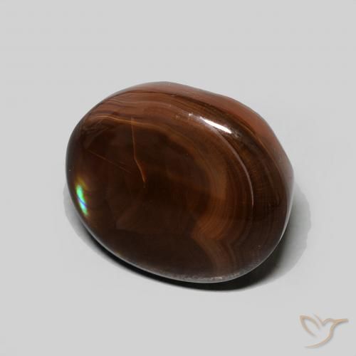 Agate de feu Multicolore naturelle ovale, 4.51 ct, Opaque