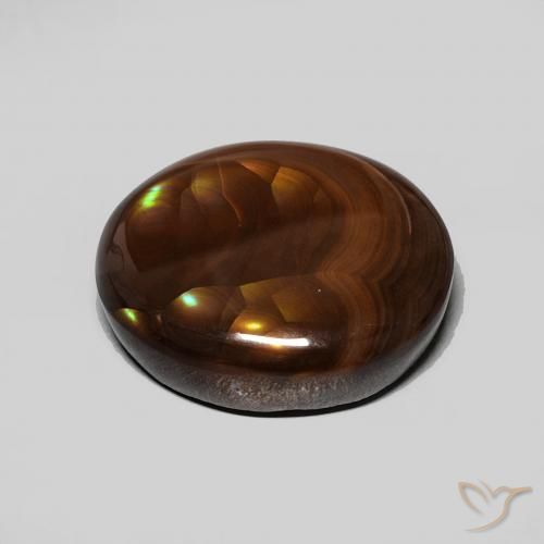 Agate de feu Multicolore naturelle ovale, 4.51 ct, Opaque