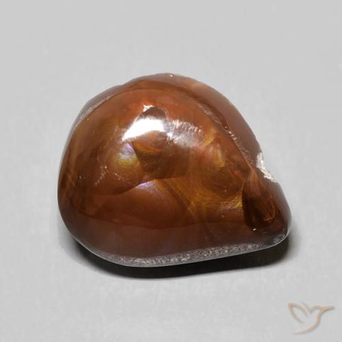 5.90ct Naturel Multicolore Agate de feu, En forme de poire, Opaque