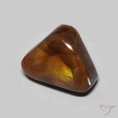 Agate de feu Multicolore naturelle Trillion, 4.17 ct, Opaque