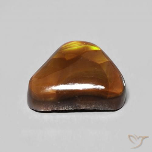 Agate de feu Multicolore naturelle Trillion, 4.17 ct, Opaque