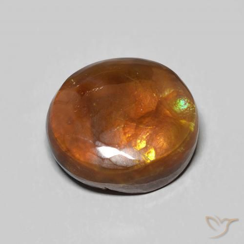 Agate de feu Multicolore naturelle ovale, 5.86 ct, Opaque
