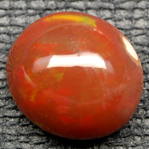 Opale de feu multicolore naturelle coupe ovale, 2,05 ct, opaque