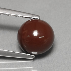 Opale de feu marron naturelle coupe roude, 1,90 ct, opaque