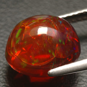 Opale de feu multicolore naturelle transparent, 4,55 ct, transparent / translucide