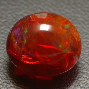 Opale de feu multicolore naturelle transparent, 4,55 ct, transparent / translucide