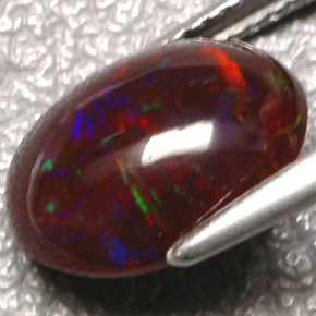 Opale de feu multicolore naturelle transparent, 3,35 ct, transparent / translucide