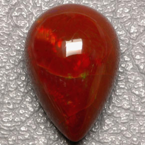 Opale de feu Multicolore naturelle En forme de poire, 9.01 ct, Opaque