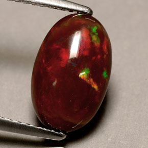 Opale de feu multicolore naturelle coupe ovale, 2,76 ct, opaque