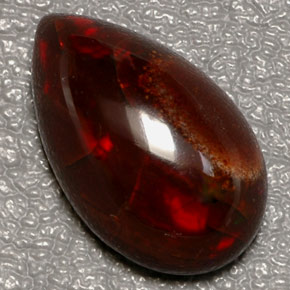 Opale de feu Multicolore naturelle En forme de poire, 6.44 ct, Opaque