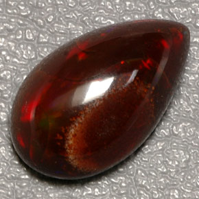 Opale de feu Multicolore naturelle En forme de poire, 6.44 ct, Opaque