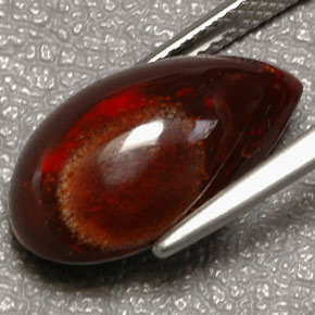 Opale de feu Multicolore naturelle En forme de poire, 6.44 ct, Opaque