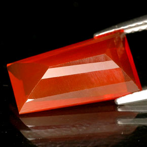 Opale de feu orange naturelle transparent, 2,89 ct, transparent / translucide