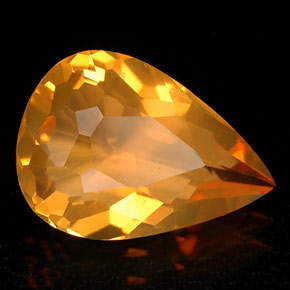 Opale de feu orange naturelle transparent, 2,00 ct, transparent / translucide