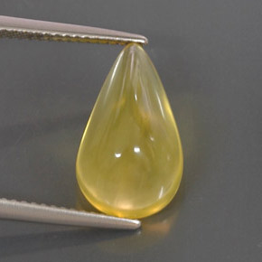 Opale de feu jaune naturelle transparent, 4,90 ct, transparent / translucide