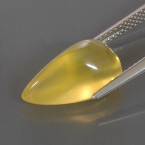 Opale de feu jaune naturelle transparent, 4,90 ct, transparent / translucide