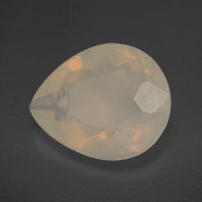 Opale de feu jaune naturelle transparent, 4,47 ct, transparent / translucide