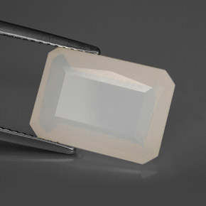 Opale de feu blanc naturelle transparent, 4,83 ct, transparent / translucide