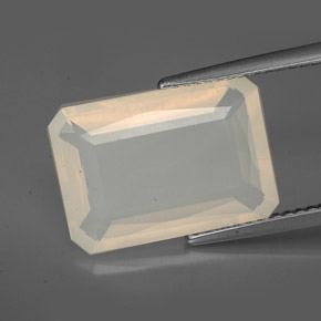 Opale de feu blanc naturelle transparent, 5,53 ct, transparent / translucide