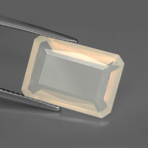 Opale de feu blanc naturelle transparent, 5,53 ct, transparent / translucide