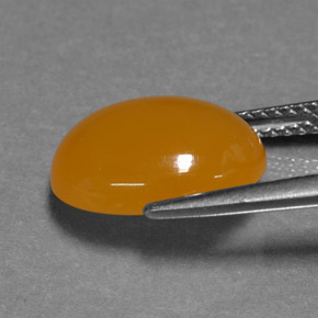Opale de feu orange naturelle coupe ovale, 3,93 ct, translucide