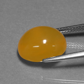 Opale de feu Jaune orange naturelle Coupe ovale, 6.94 ct, Translucide