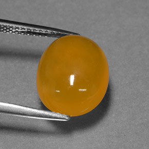 Opale de feu orange naturelle coupe ovale, 4,29 ct, translucide
