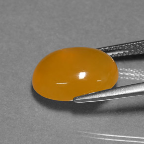 Opale de feu orange naturelle coupe ovale, 4,29 ct, translucide