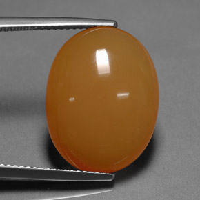 Opale de feu orange naturelle coupe ovale, 12,70 ct, translucide