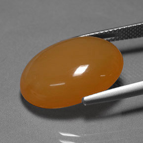 Opale de feu orange naturelle coupe ovale, 12,70 ct, translucide
