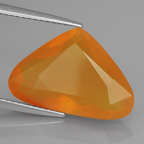 Opale de feu orange naturelle transparent, 6,06 ct, transparent / translucide