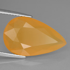 Opale de feu orange naturelle en forme de poire, 6,20 ct, translucide