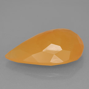 Opale de feu orange naturelle en forme de poire, 6,20 ct, translucide