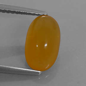 Opale de feu orange naturelle coupe ovale, 1,85 ct, translucide