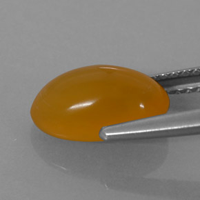 Opale de feu orange naturelle coupe ovale, 1,85 ct, translucide