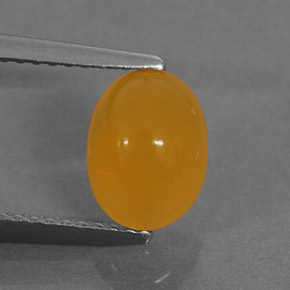 Opale de feu orange naturelle coupe ovale, 1,30 ct, translucide