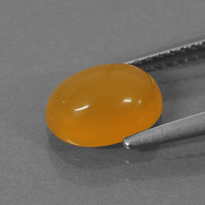 Opale de feu orange naturelle coupe ovale, 1,30 ct, translucide