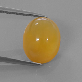 Opale de feu orange naturelle coupe ovale, 4,03 ct, translucide