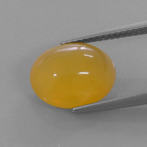 Opale de feu orange naturelle coupe ovale, 4,03 ct, translucide
