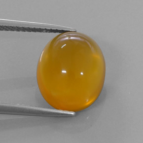 Opale de feu orange naturelle coupe ovale, 4,84 ct, translucide