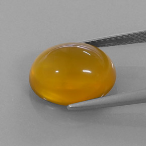 Opale de feu orange naturelle coupe ovale, 4,84 ct, translucide