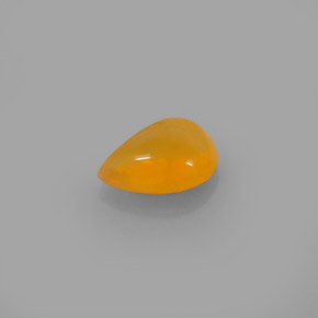 Opale de feu orange naturelle en forme de poire, 1,70 ct, translucide