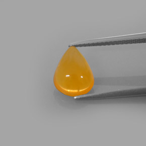Opale de feu orange naturelle en forme de poire, 1,70 ct, translucide