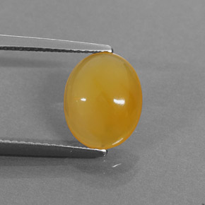 Opale de feu orange naturelle coupe ovale, 1,86 ct, translucide