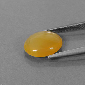 Opale de feu orange naturelle coupe ovale, 1,86 ct, translucide
